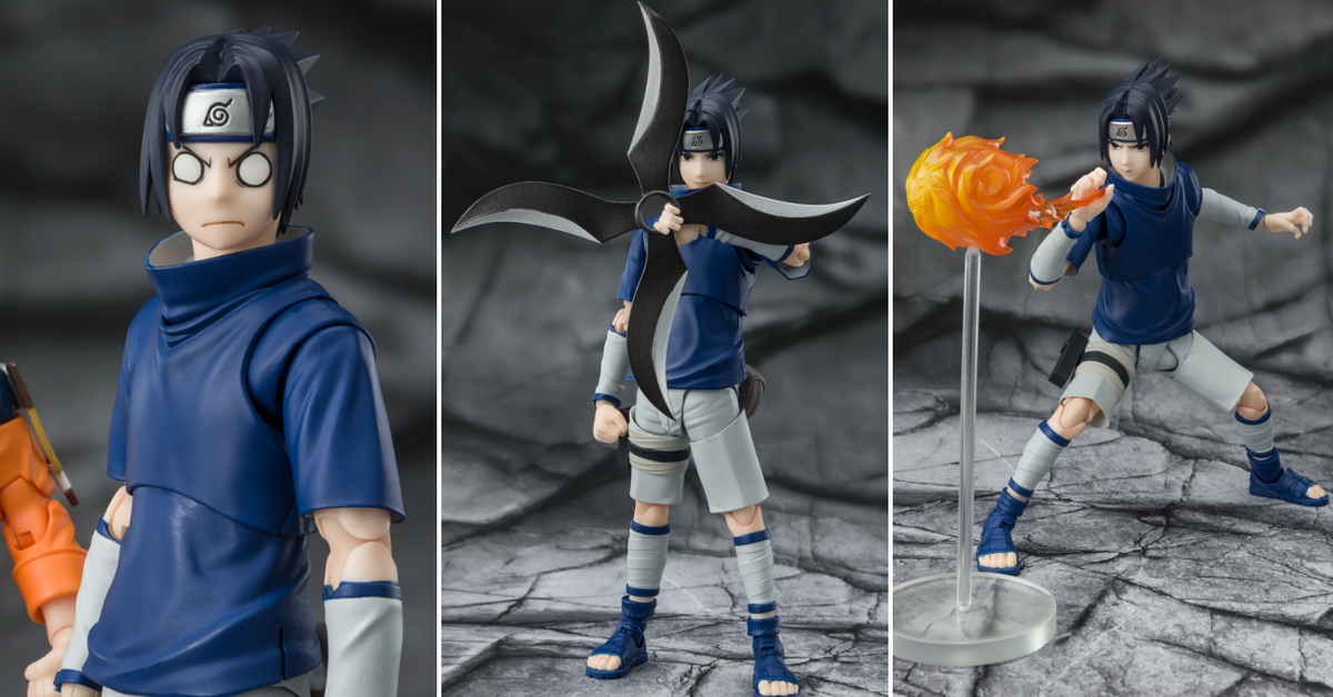 S.H.Figuarts「火影忍者 宇智波佐助 -宇智波血統的天才忍者」火遁、風魔手裏劍等初期招式