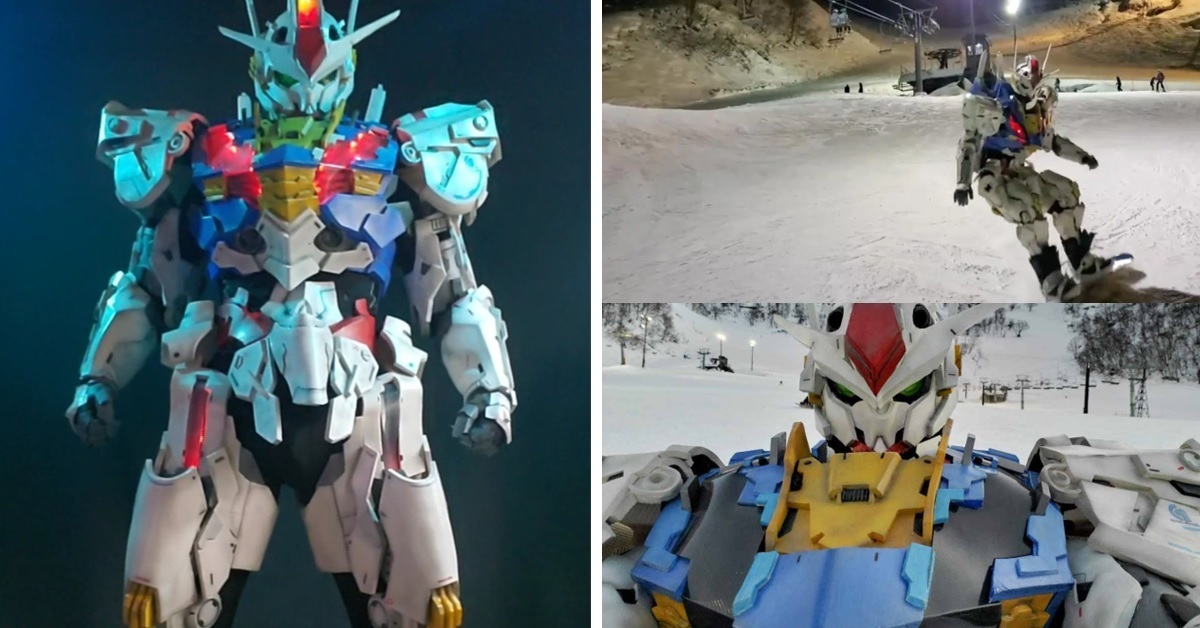 推主用巧拼自製《水星的魔女》風靈鋼彈Cos裝也來滑雪  精緻裝甲製作超用心！