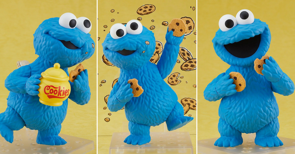 Me Want Cookie～黏土人《芝麻街》餅乾怪獸 Cookie Monster 沉浸在最愛的餅乾世界