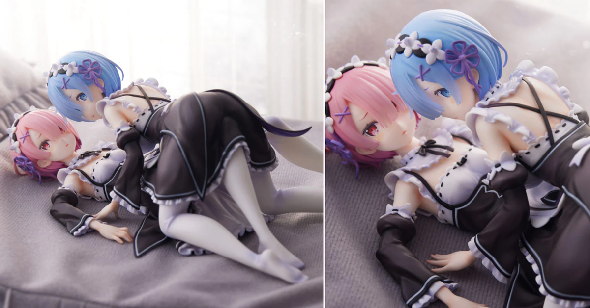 超害羞的姊妹時光♥ F:NEX《Re:從零開始的異世界生活》拉姆&雷姆 1/7比例模型套組 