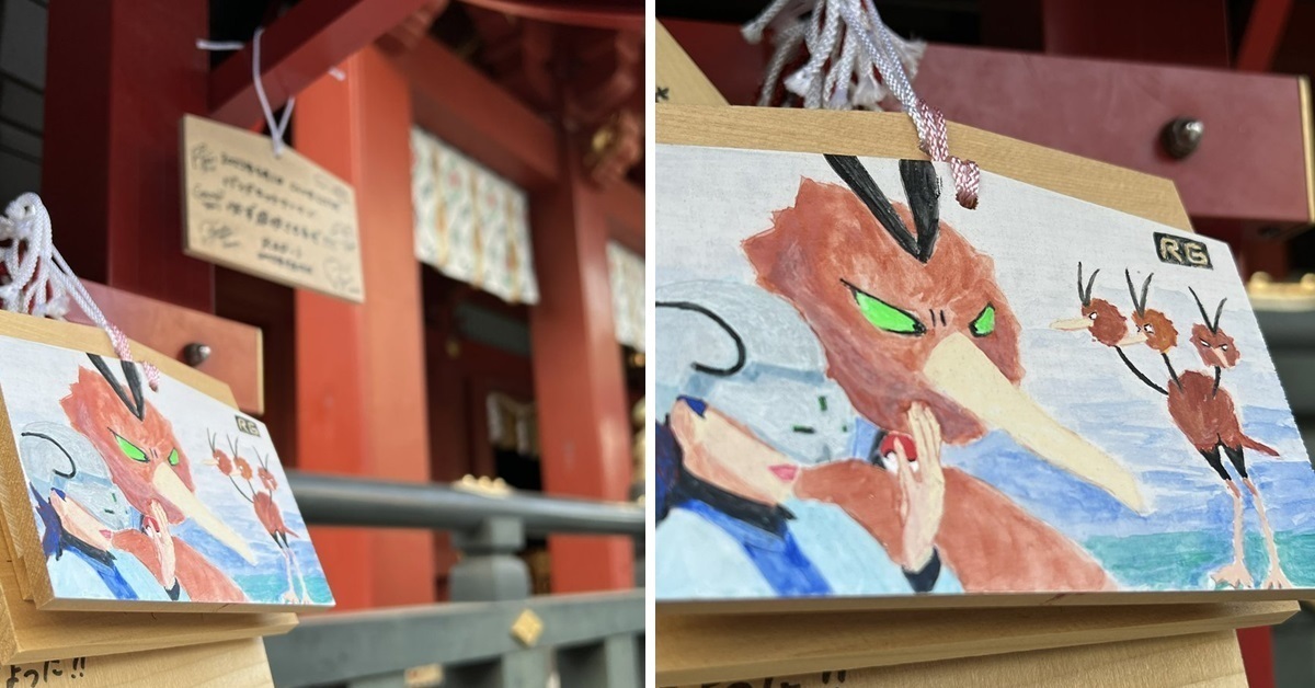 日網友在神社驚見「RG 水星的魔女媽媽+嘟嘟利」祈願繪馬  揶揄 : 神明看不懂吧！