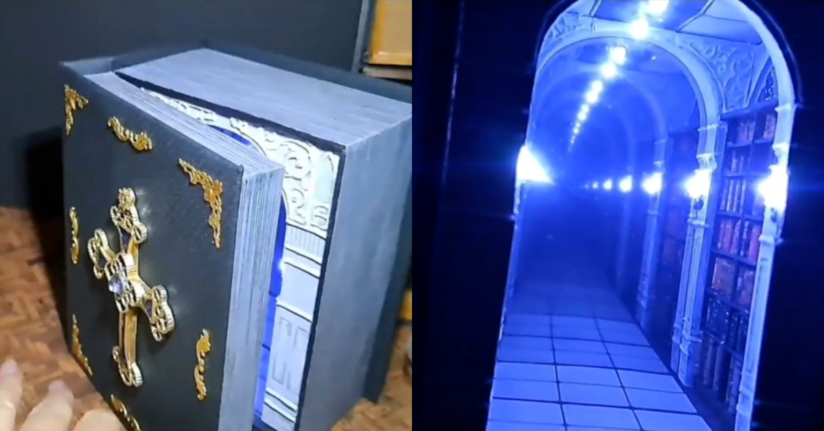 這就是魔法的奧秘！推主製作能施展「無限迴廊」魔法的超厚魔法書，充滿奇幻感讓人好想要一本！