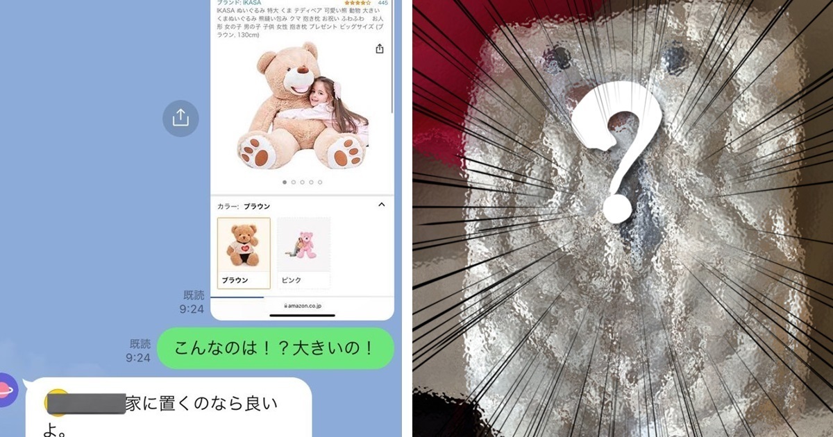 爸爸訂「巨大絨毛熊熊」當禮物  送到家裡打開卻嚇到推主讓網友大爆笑！