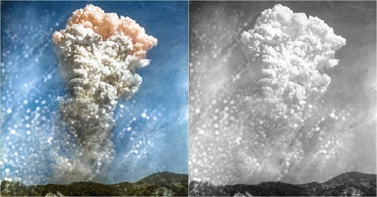 「廣島與長崎原子彈爆炸」78週年歷史黑白照片重現　東京大學教授還原「彩色版」蕈狀雲