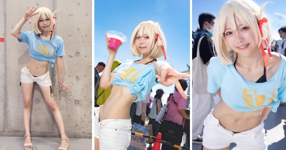  Coserニャロメ・ニア扮《Lycoris Recoil 莉可麗絲》錦木千束  自信笑容席捲comiket關注