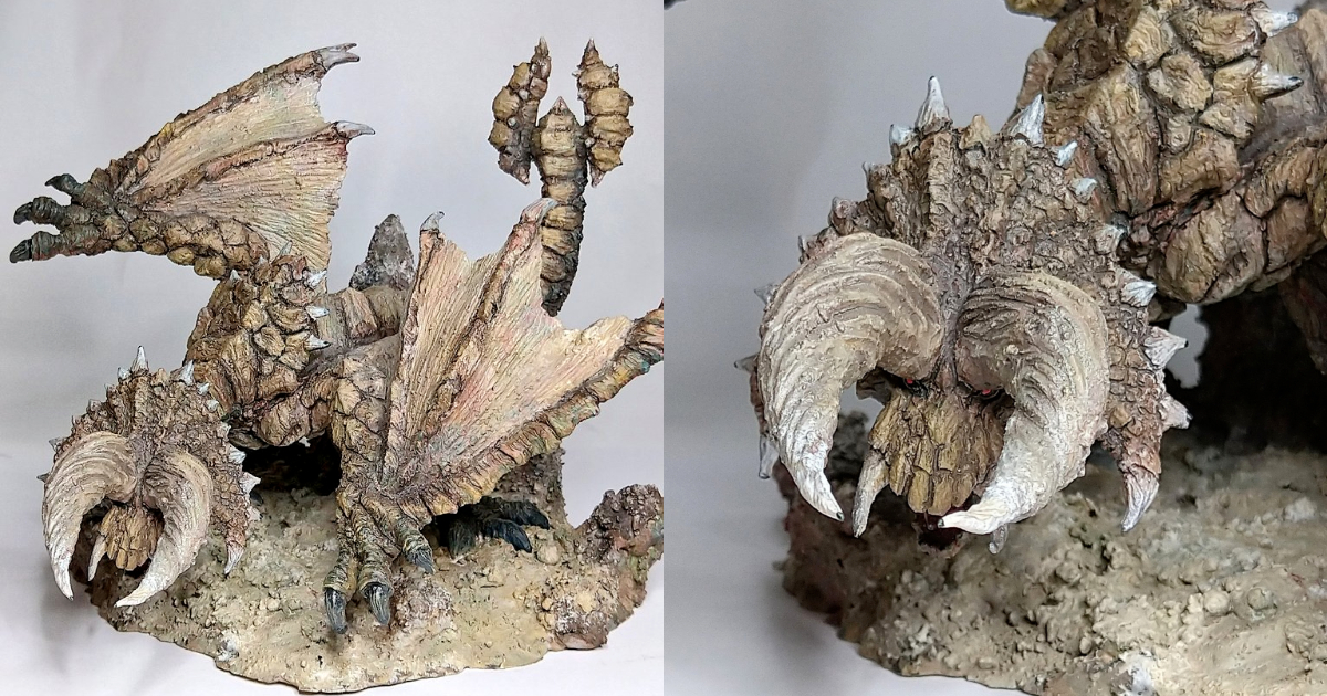 這品質根本是「G級」！推主用黏土製作出《魔物獵人》系列經典魔物「角龍」腦內響起BGM了！