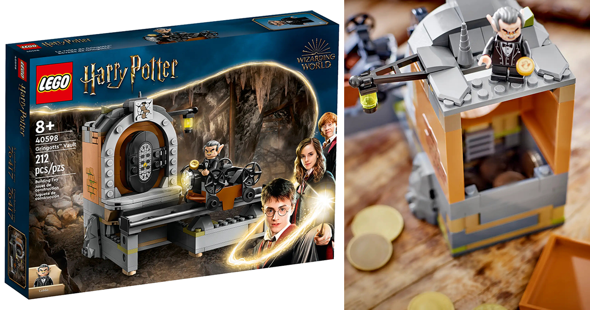 LEGO 40598《哈利波特》古靈閣金庫（Gringotts Vault）滿額禮 利用頂部投幣孔化身迷你存錢桶！