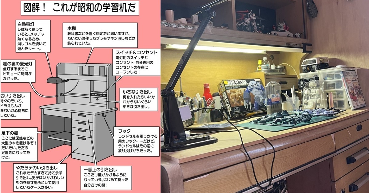 你還記得這種書桌嗎？日X上回憶起「昭和時代學習書桌」讚 : 這到現在都很好用！