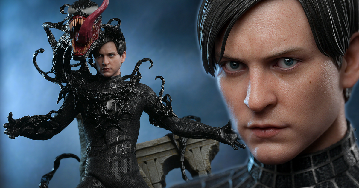 Hot Toys《蜘蛛人3》蜘蛛人 (黑色戰衣) 1/6 比例的收藏級人偶 豪華版 追加教堂主題的場景地台！