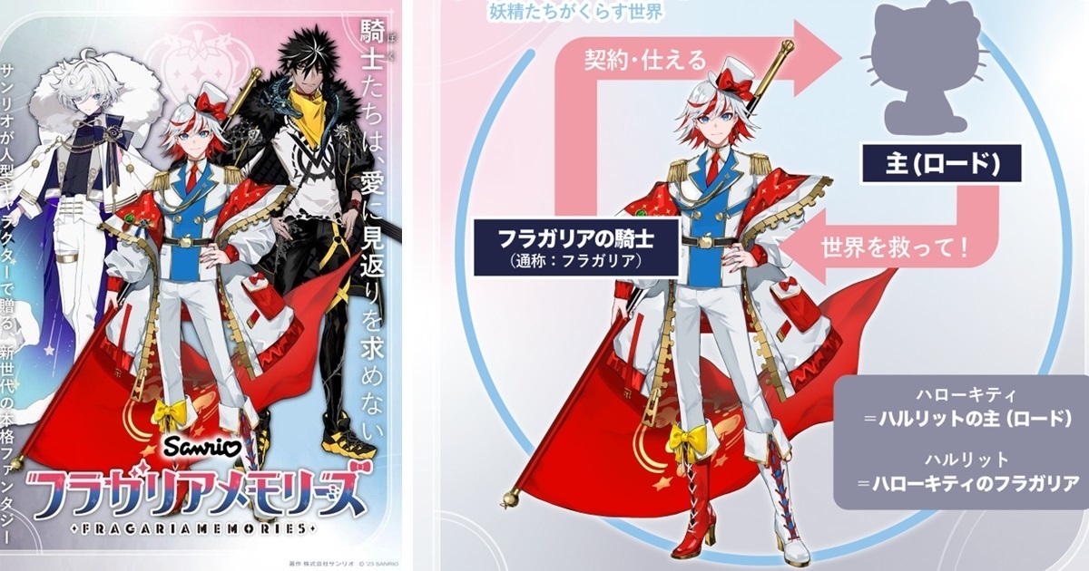 三麗鷗角色變身為帥氣騎士！ 「FRAGARIA MEMORIES」新企劃給你嶄新印象