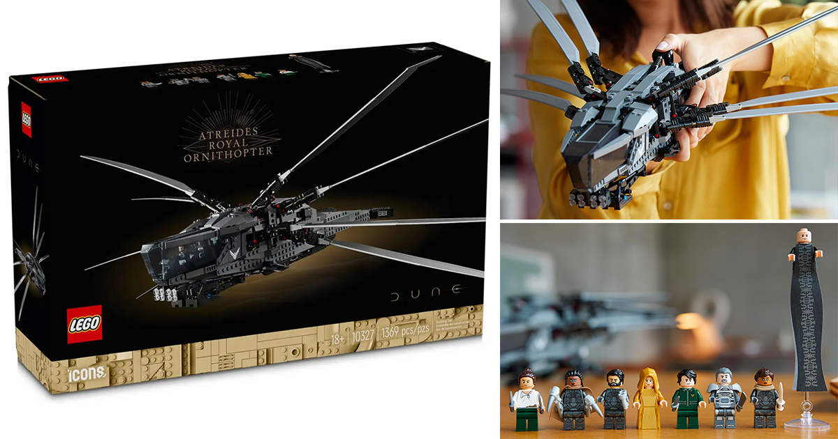 LEGO 10327 Icons 系列《沙丘》亞崔迪皇家撲翼機（Atreides Royal Ornithopter）可展開、收闔、拍動的機翼再現！