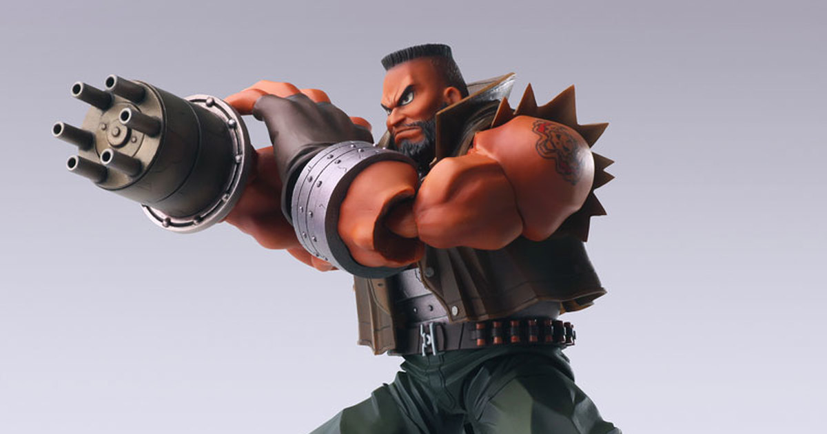 SQEX『BRING ARTS FFVII 巴雷特·華萊士』可動模型 再現 PS 原版經典野村哲也設計造型！
