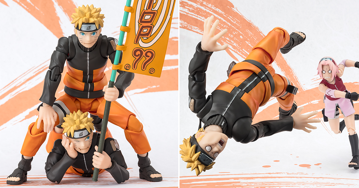 S.H.Figuarts「漩渦鳴人 (うずまきナルト) -NARUTOP99 版本-」可動人偶 被小櫻揍飛的搞笑表情超讚！