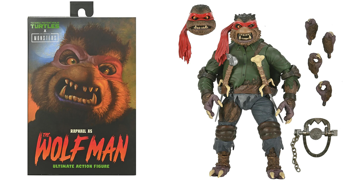 NECA 環球怪物×忍者龜「狼人拉斐爾」7 吋可動人偶（Ultimate Raphael as the Wolfman）公開！