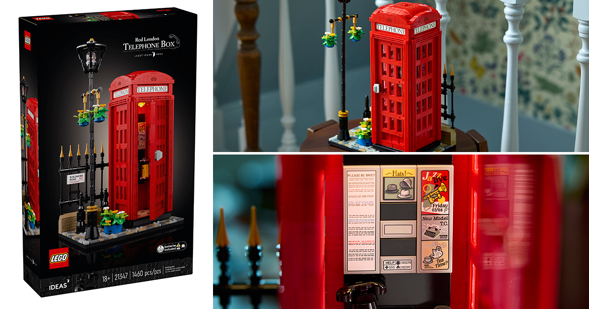 LEGO 21347 Ideas 系列「倫敦紅色電話亭」不僅附上發光磚還在內裝暗藏街景彩蛋！（Red London Telephone Box）
