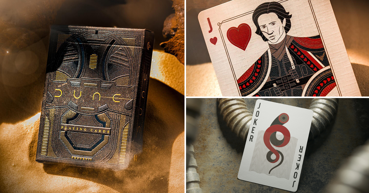 theory11「沙丘收藏級撲克牌」（Dune Playing Cards）精美的蒸餾服主題包裝盒＆沙蟲鬼牌！