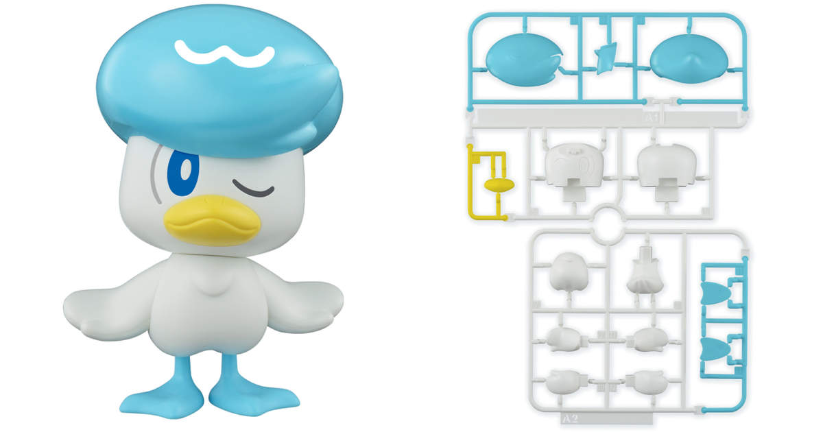 萬代『POKEPLA 寶可夢組裝模型快組版!! 19 潤水鴨』分件再現特徵的頭髮光澤