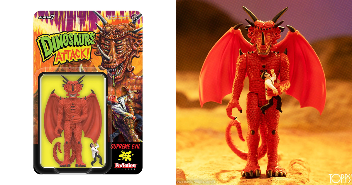 SUPER7 ReAction Figure《恐龍進攻！》邪惡至尊（Supreme Evil）紅色版 3.75 吋吊卡玩具