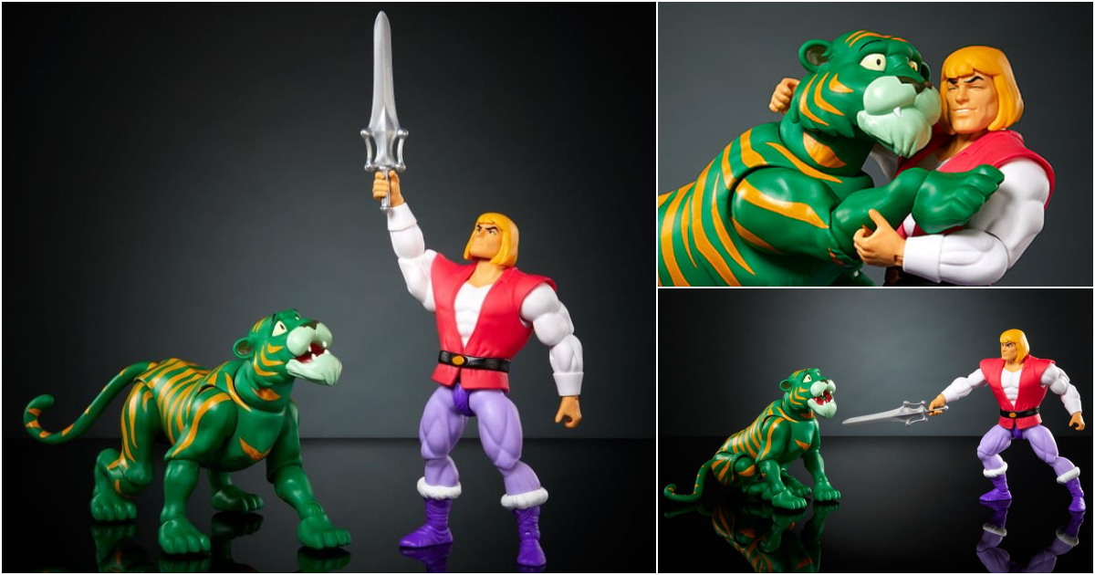 Mattel『太空超人：起源 亞當王子與膽小虎』套組，萬能的天神賜予神奇力量前的型態登場！