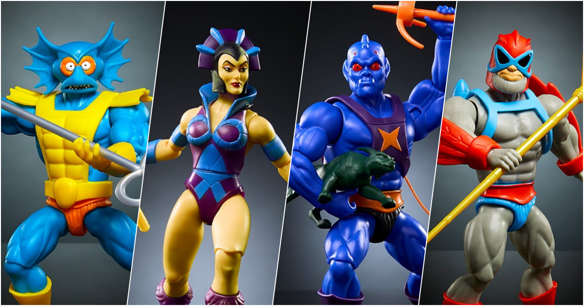 Mattel『太空超人：起源 魚人／Evil-Lyn／攀天魔／鳥人（卡通收藏）』可動人偶，還原卡通的造型與視覺效果！