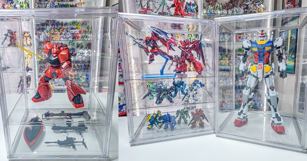 日本鋼普拉開箱YouTuber秀愛用展示櫃  透明可自由擺放隔板讓你展示好方便