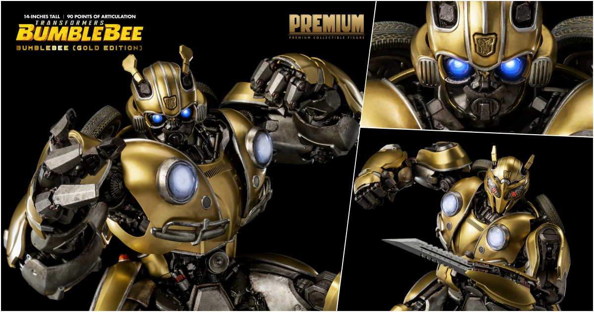 threezero『《大黃蜂》 PREMIUM 大黃蜂（金色版）』金屬塗裝高質感的帥氣原創配色！