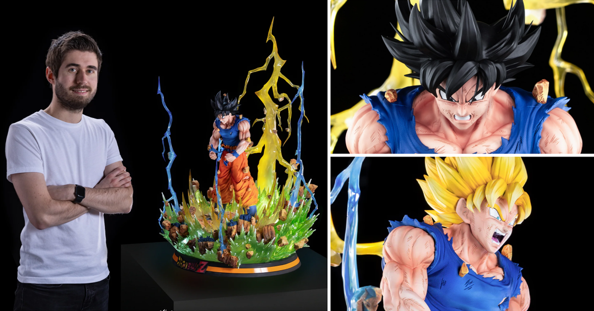 Tsume-Art『HQS Dioramax七龍珠Z 超級賽亞人 孫悟空』1/4比例雕像 雙本體+豪華底座重現變身場景！