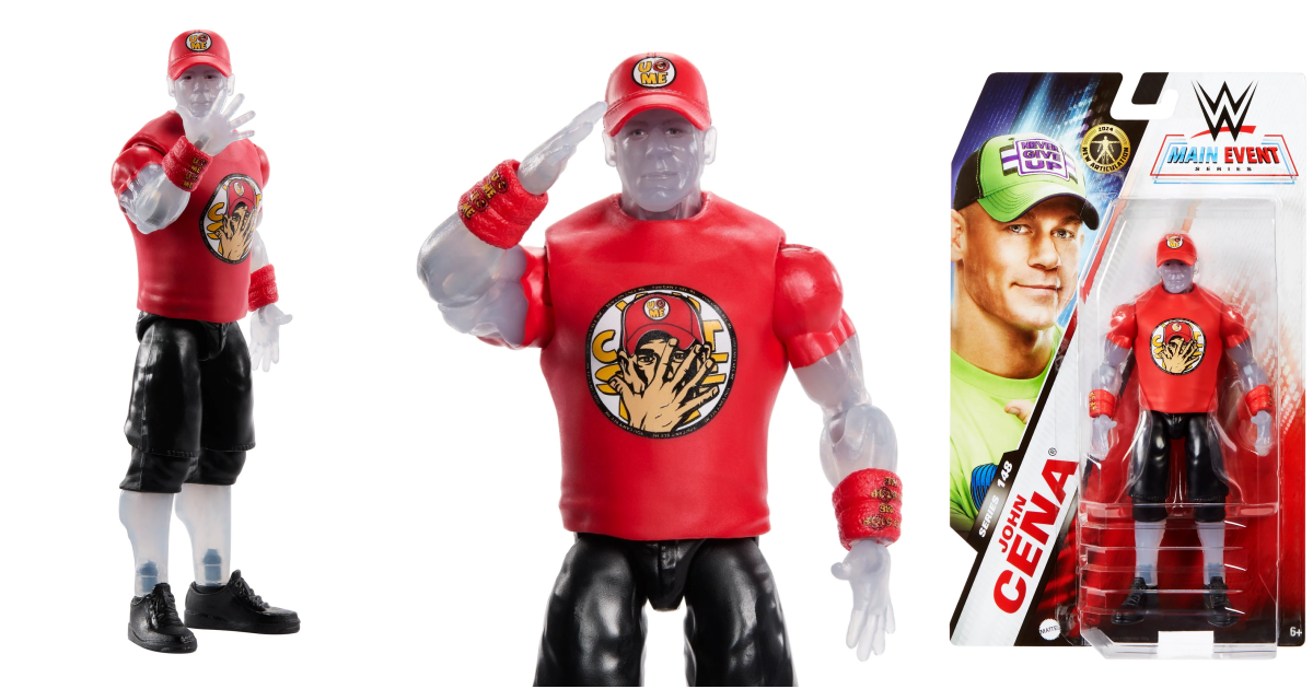 Mattel『WWE Main Event 148 約翰·希南（John Cena）』可動人偶，具體展現那句「你看不見我！」