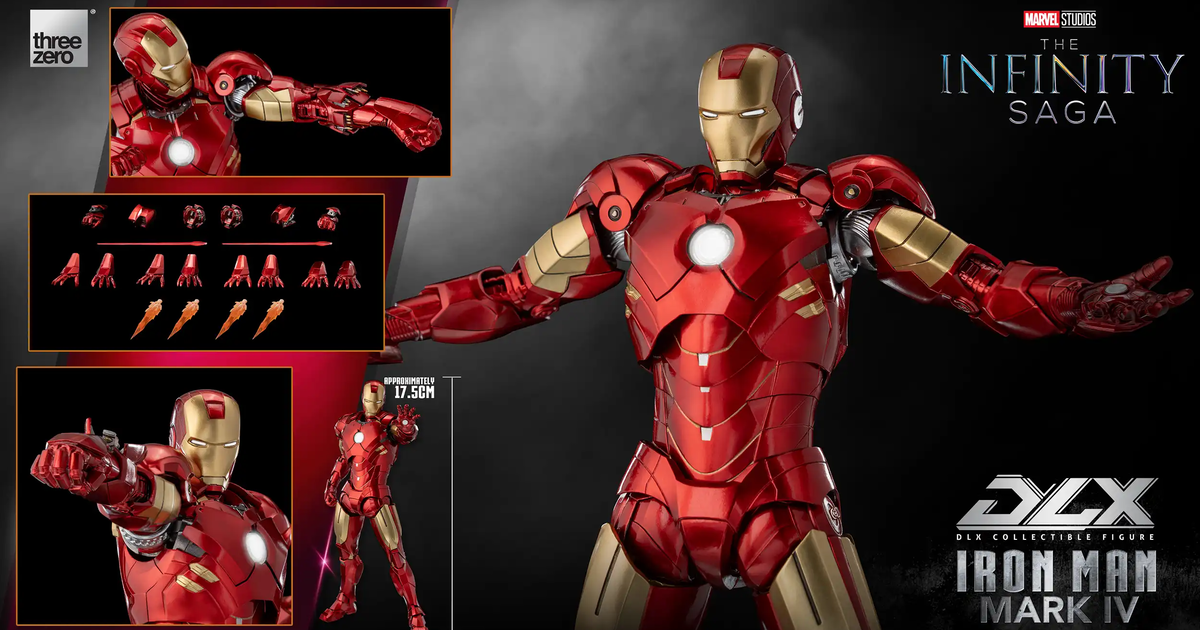 threezero DLX 『《無限傳說》鋼鐵人馬克 4（Iron Man Mark 4）』可動人偶，花花公子降落展覽會場的裝甲登場！