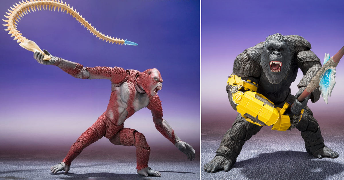 S.H.MonsterArts『哥吉拉與金剛：新帝國 刀疤王』揮舞骨鞭的狂暴姿態！附屬金剛替換手臂