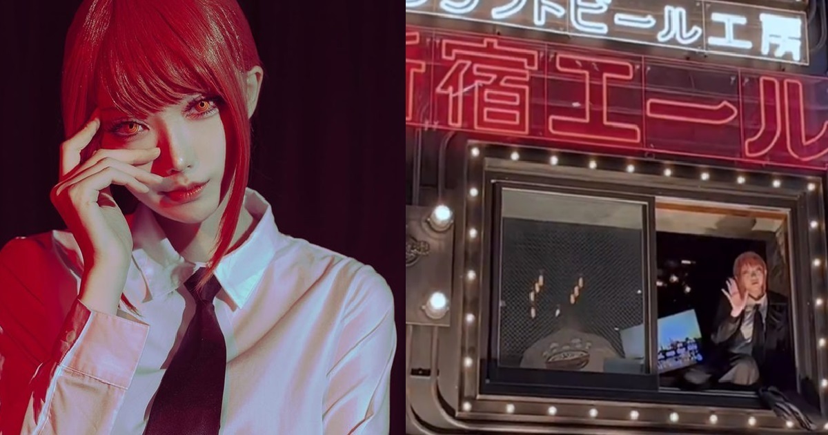 新宿的支配惡魔！ Coser「MIMARI」扮《鏈鋸人》真紀真現身店家櫥窗讓人都停下腳步