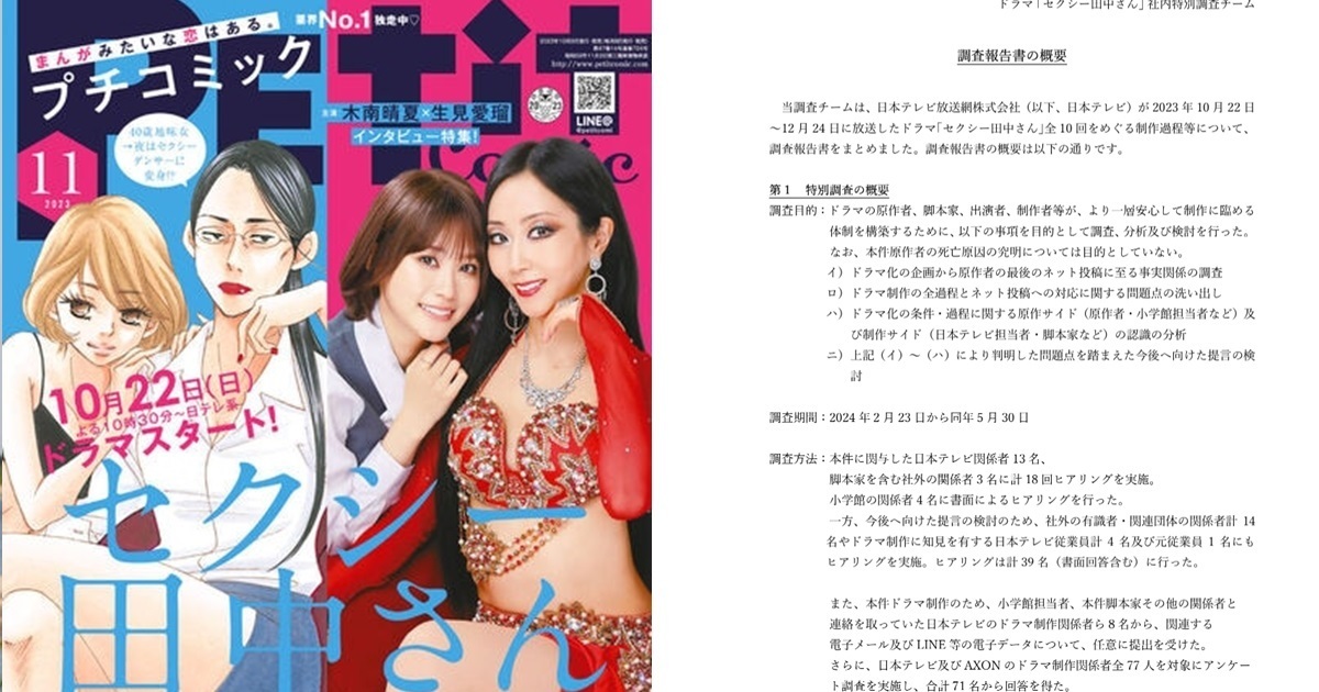 日本電視台發布《SEXY田中小姐》事件報告書 網友卻不買單 : 只顯示想推卸責任而已