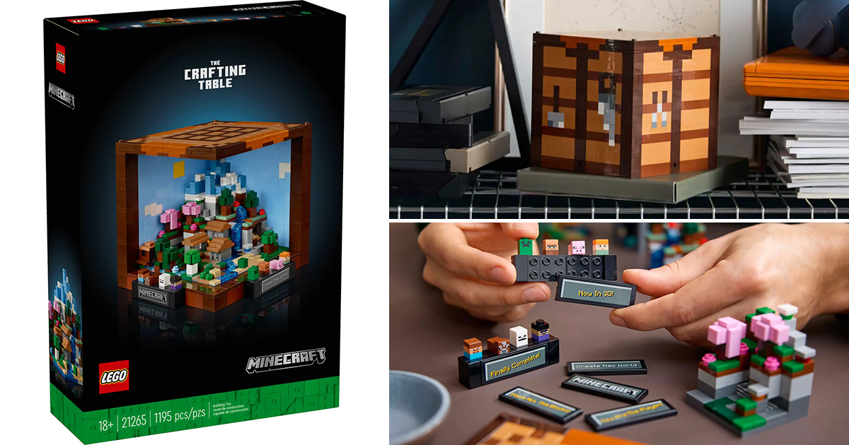 LEGO 21265《Minecraft》工作台（The Crafting Table）在麥塊世界中合成工具的超重要物品樂高化！