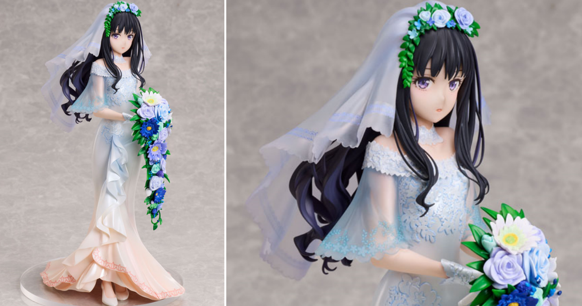 ANIPLEX+『Lycoris Recoil 莉可麗絲 井之上瀧奈 婚紗ver. 1/7 比例模型』再現美麗的魚尾婚紗