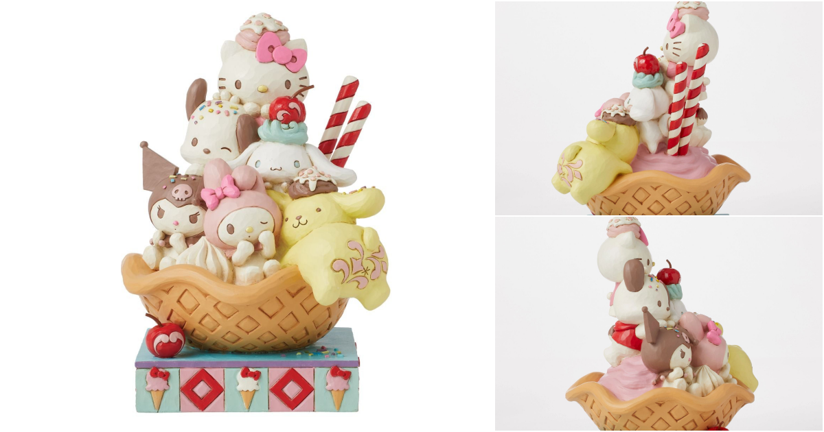 ENESCO, LLC『Jim Shore 三麗鷗 Hello Kitty 與朋友們蛋捲冰淇淋』雕像，超可愛的三麗鷗明星甜點雕像襲來！