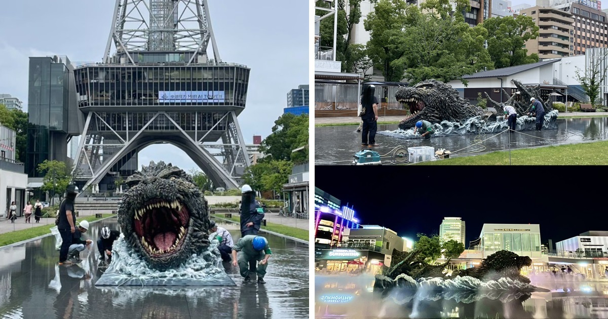 哥佬襲來登陸！ 名古屋中部電力MIRAI TOWER期間限定「哥吉拉水上雕像」展示