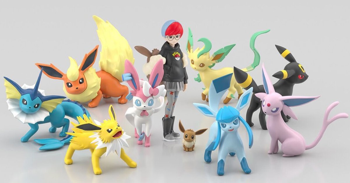 萬代『POKEMON SCALE WORLD 帕底亞地區 伊布進化套組』1/20 比例食玩 九彩昇華齊聚頂！