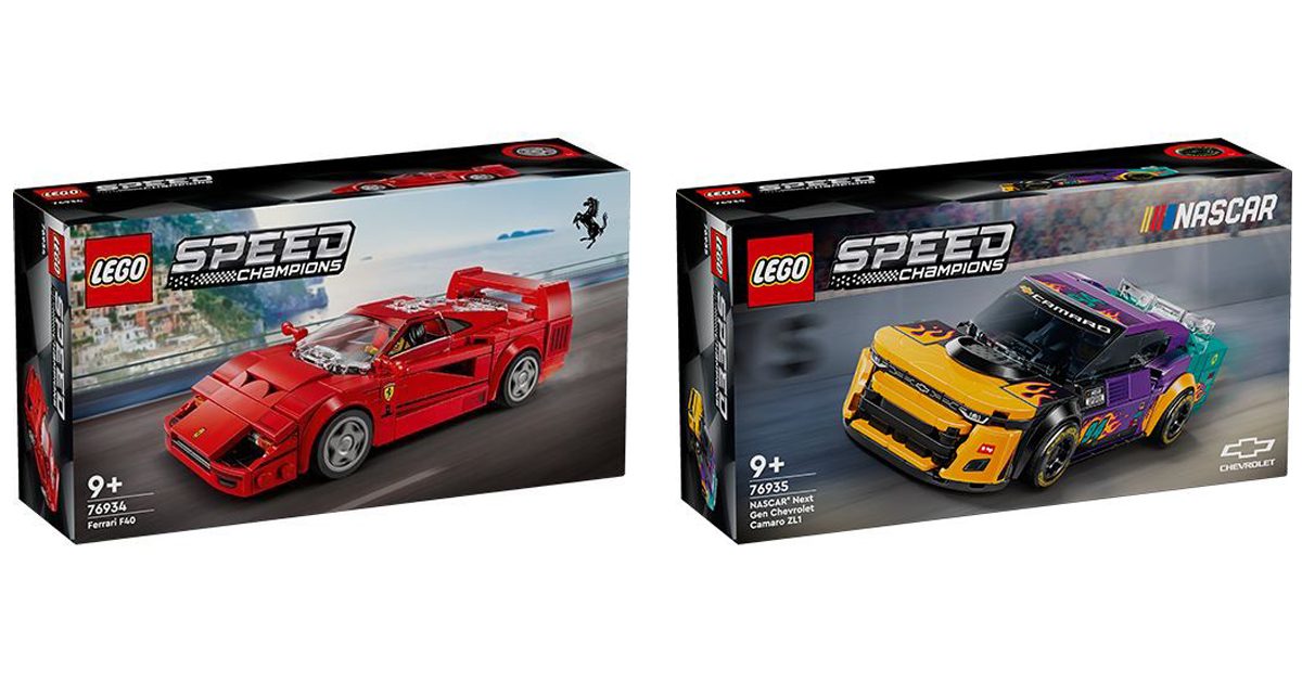 LEGO 極速賽車系列「76934 法拉利 F40」、「76935 NASCAR Next Gen 雪佛蘭 Camaro ZL1」將於 8 月發售