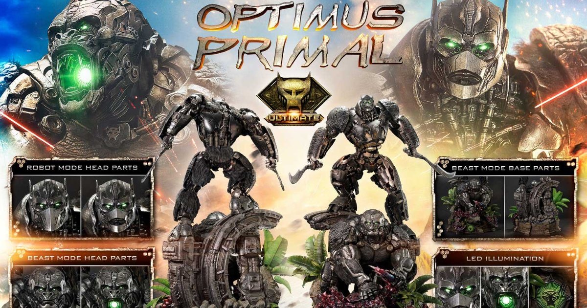 Prime 1 Studio『《變形金剛：萬獸崛起》金剛王（Optimus Primal）』收藏雕像，強大金剛領袖兩種型態一次滿足！