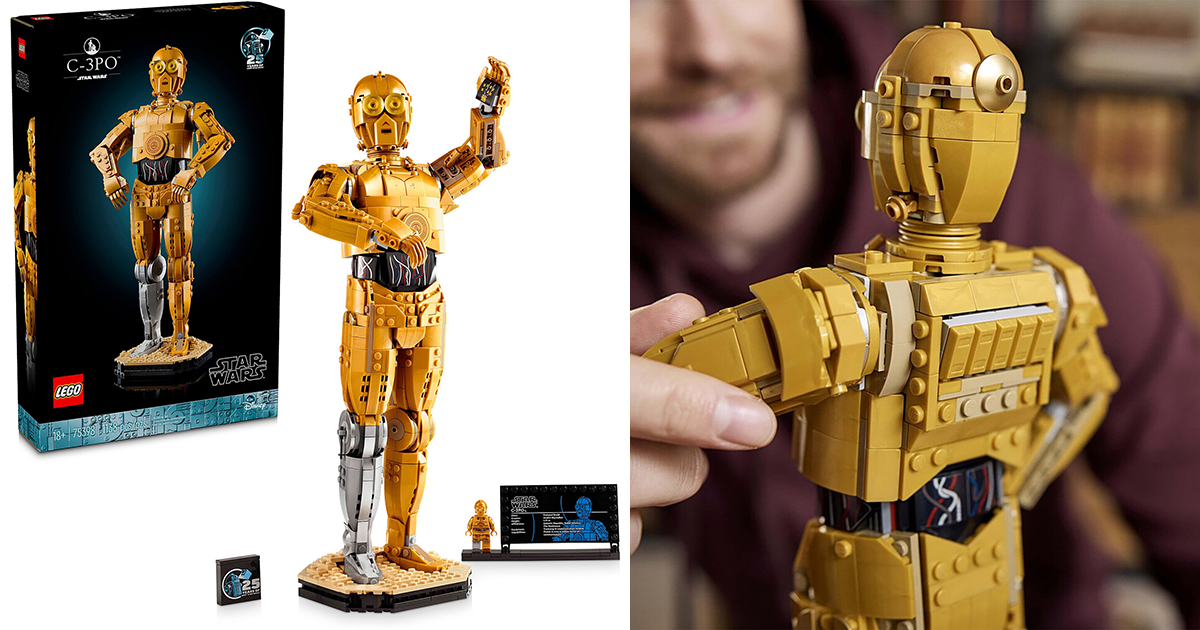 LEGO 75398《星際大戰》C-3PO 逼近四十公分高的經典禮儀機器人磚拼模型！