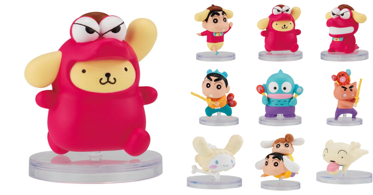 GASHAPON『蠟筆小新×三麗鷗明星 人偶收藏』轉蛋，強強聯手可愛翻倍的聯名造型再度襲來！