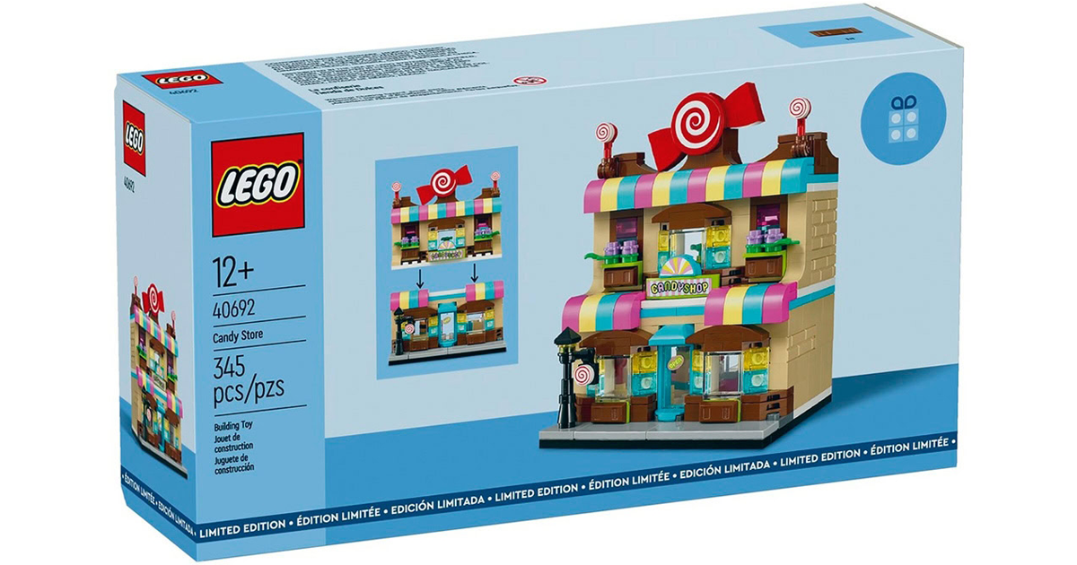 LEGO 40692「糖果店」（Candy Store）就連店外的路燈上也都是糖果！