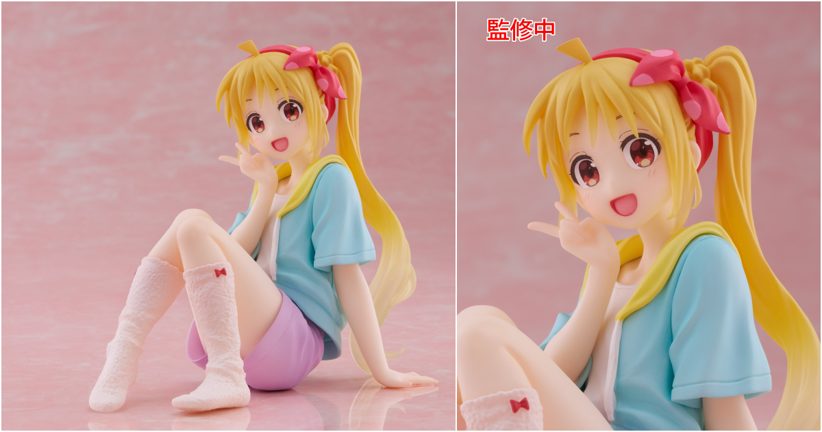 TAITO 景品『Desktop Cute《孤獨搖滾！》伊地知虹夏』，穿著原創私服微笑比耶的可愛坐姿！
