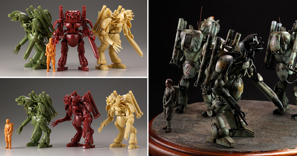 海洋堂 ARTPLA《Ma.K》「人形機器人型無人攔截機Final Hund 套裝組＆德國桶叔叔」1/35 比例組裝模型