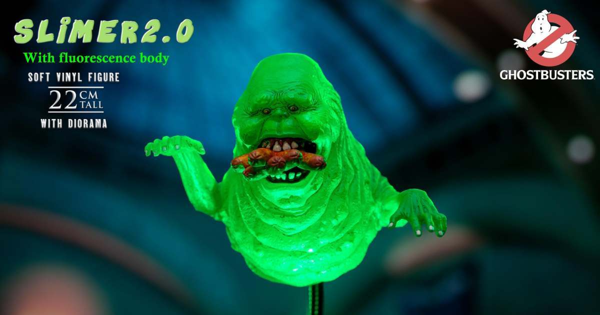 STAR ACE TOYS『《魔鬼剋星》史萊姆（Slimer）2.0』1/8 比例軟膠玩具，新增發光抓鬼陷阱底座！