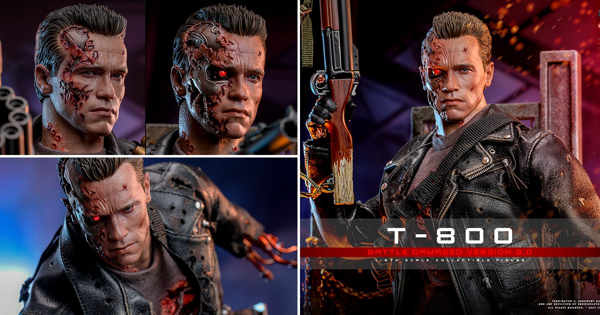 HOT TOYS《魔鬼終結者2》T-800（戰損版 2.0）1/6 比例收藏級人偶 以最新製作技術再度歸來！