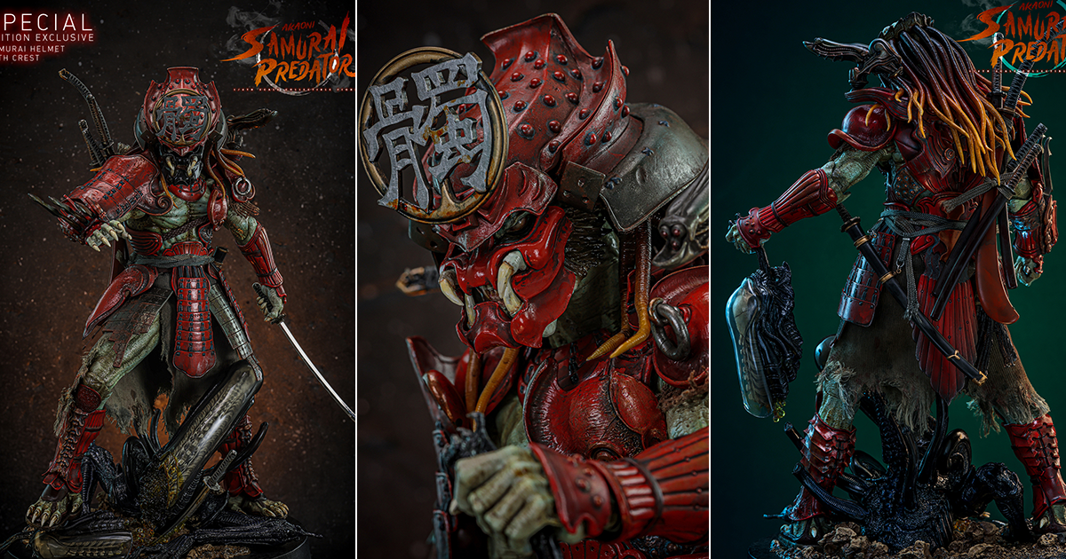 HOT TOYS × 竹谷隆之 × 鬼木佑二「赤鬼武者終極戰士」（Akaoni Samurai Predator）1/6 比例收藏級人偶