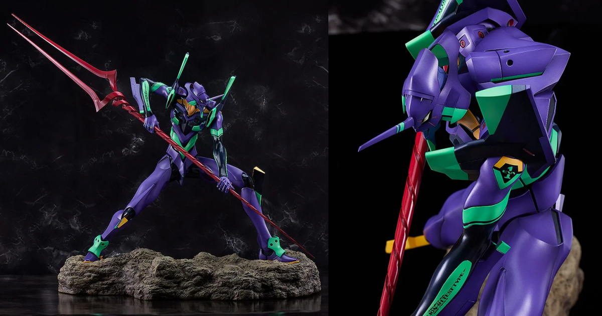 GSC『EVANGELION初號機（新‧日本英雄宇宙）』塗裝完成品 手握朗基努斯之槍的備戰姿態！