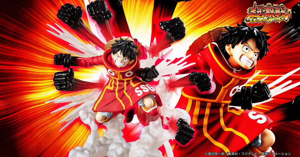 Figuarts ZERO『《航海王》蒙其·D·魯夫 -伸縮自如的橡膠鷹槍亂打-』塗裝完成品，再現對抗熾天使 S-熊時的霸氣動態！