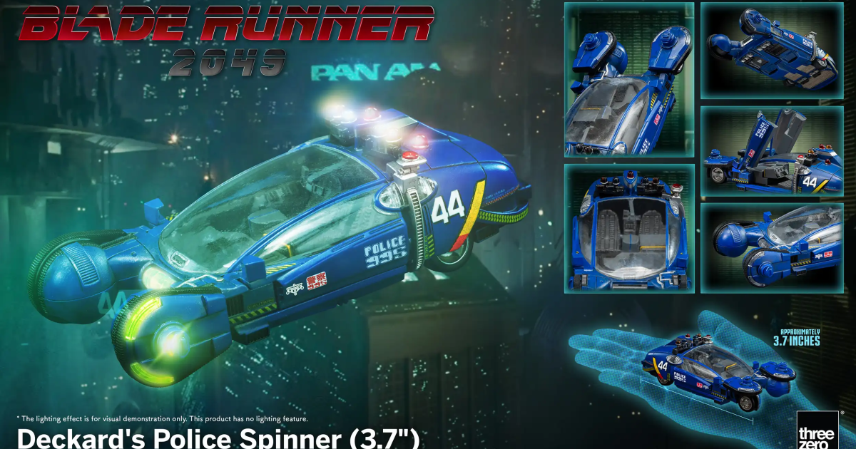 threezero『《銀翼殺手 2049》戴克的警用迴旋車（Deckard’s Police Spinner）』3.7 吋模型車